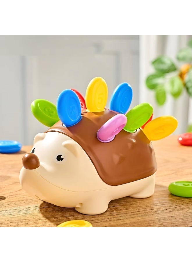 Children's educational puzzle toy featuring stuffed hedgehog, with number matching and assembly features, Hand-eye Coordination Fine Motor Training Develop Concentration Toy - Image 2